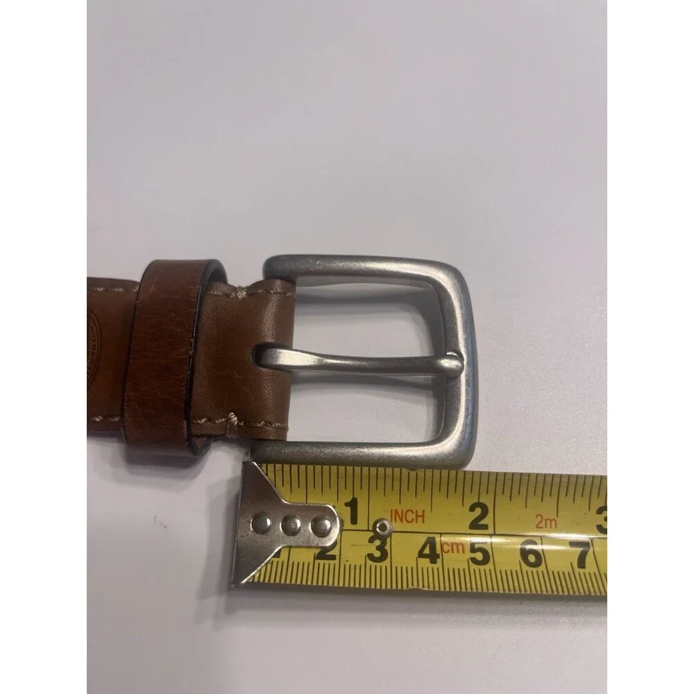 Fossil Dress Belt Brown Sz 34 Genuine Leather Stitching